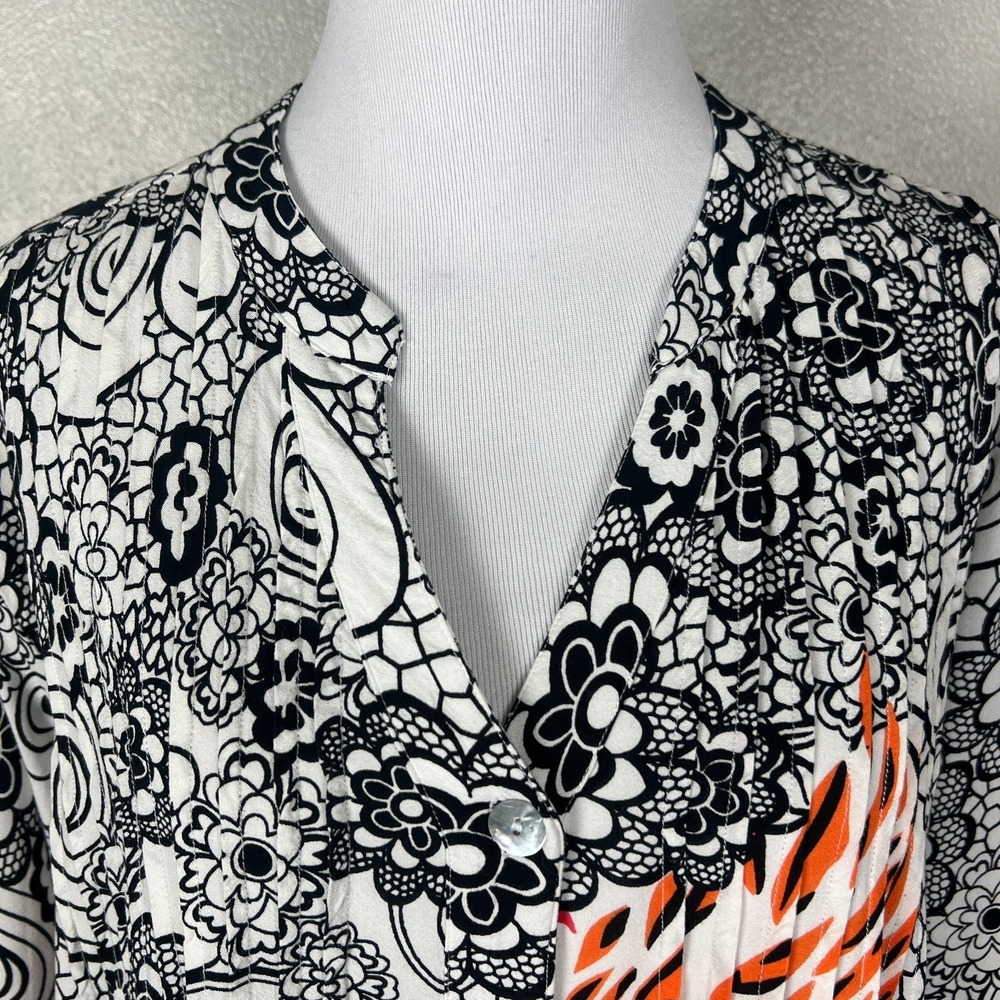 Parsley & Sage Dress Womens XL Colorful Floral Patchwork Swing Boho Button Eliza - Picture 5 of 13